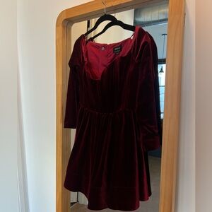 Bardot Rich Red Velvet Dress